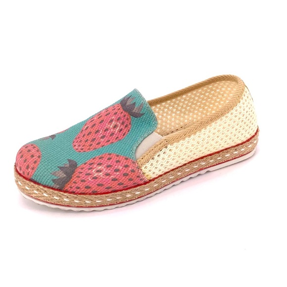 Goby Strawberry Print Espadrille Slip On Shoes Size 39 US 9 - Picture 8 of 10